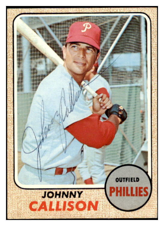 1968 Topps #415 Johnny Callison Phillies Signed Autographed 509566