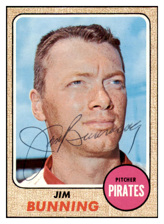 1968 Topps #215 Jim Bunning Pirates Signed Autographed 509567