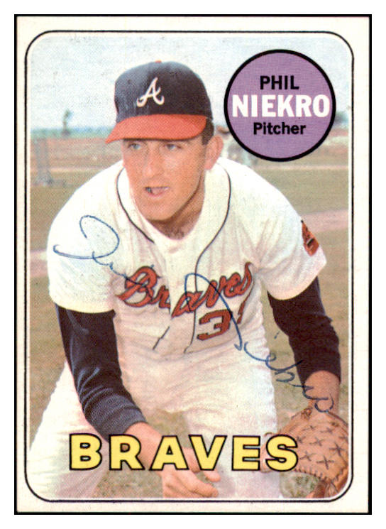 1969 Topps #355 Phil Niekro Braves Signed Autographed 509577