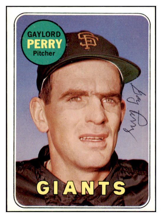 1969 Topps #485 Gaylord Perry Giants Signed Autographed 509580