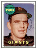 1969 Topps #485 Gaylord Perry Giants Signed Autographed 509580