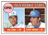 1969 Topps #524 Jose Laboy Floyd Wicker Signed Autographed 509584