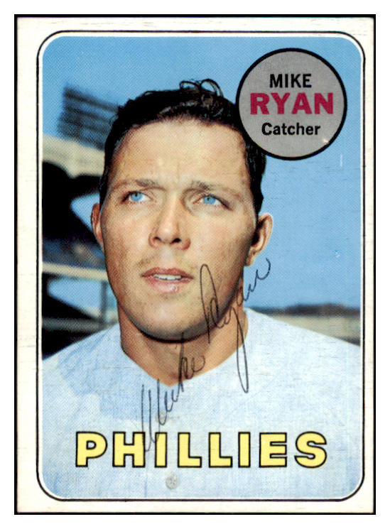 1969 Topps #028 Mike Ryan Phillies Signed Autographed 509593