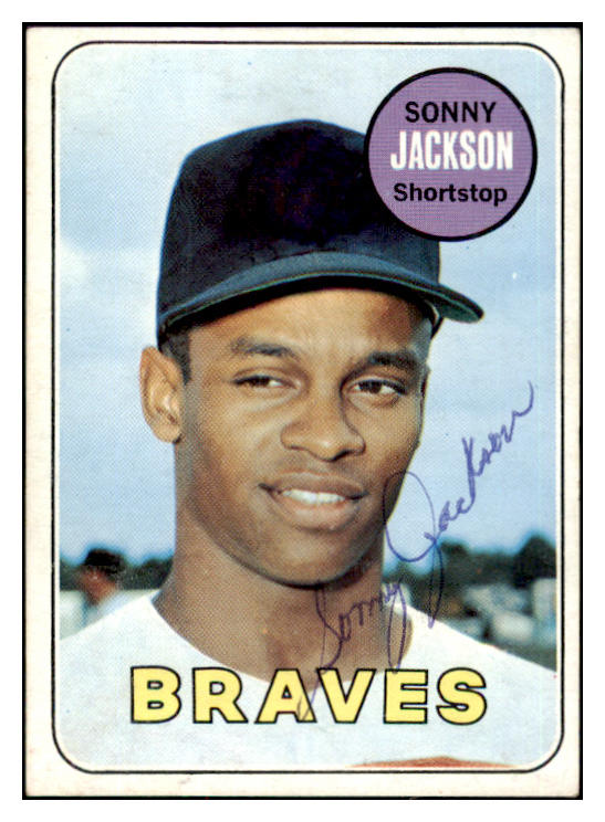 1969 Topps #053 Sonny Jackson Braves Signed Autographed 509599