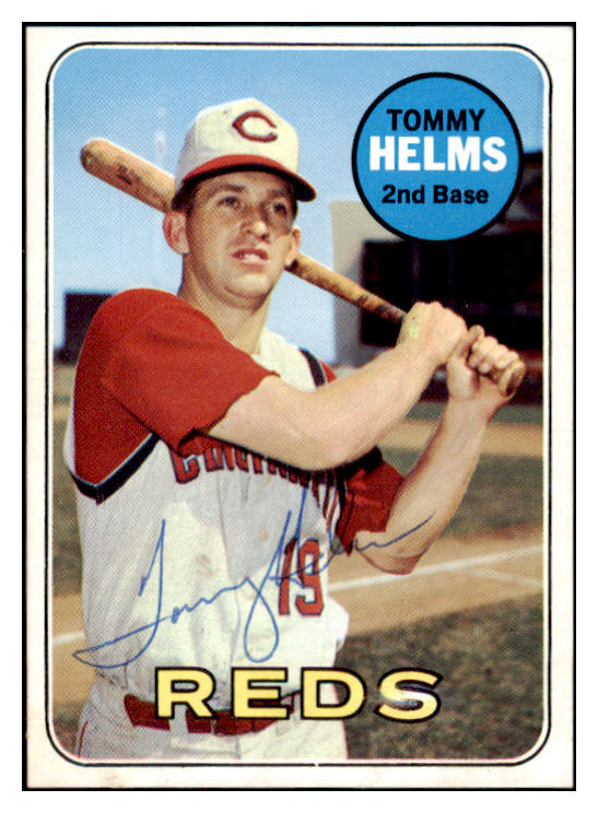 1969 Topps #070 Tommy Helms Reds Signed Autographed 509605