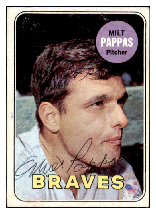 1969 Topps #079 Milt Pappas Braves Signed Autographed 509609