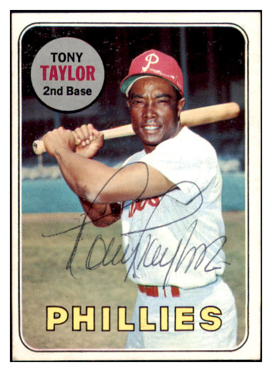 1969 Topps #108 Tony Taylor Phillies Signed Autographed 509616