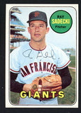 1969 Topps #125 Ray Sadecki Giants Signed Autographed 509622