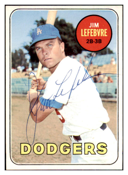 1969 Topps #140 Jim Lefebvre Dodgers Signed Autographed 509627