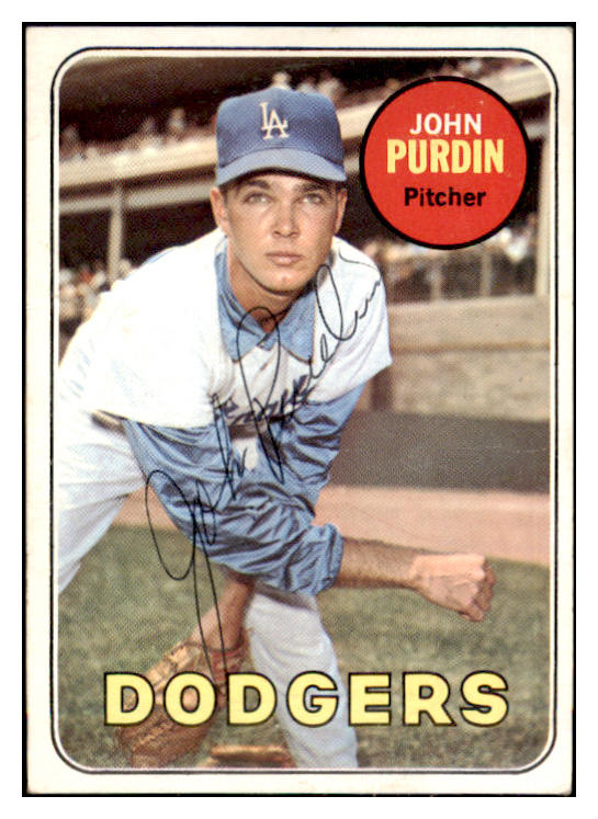 1969 Topps #161 John Purdin Dodgers Signed Autographed 509631