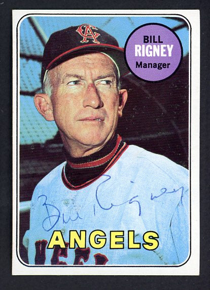 1969 Topps #182 Bill Rigney Angels Signed Autographed 509636