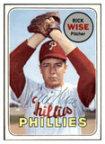 1969 Topps #188 Rick Wise Phillies Signed Autographed 509639