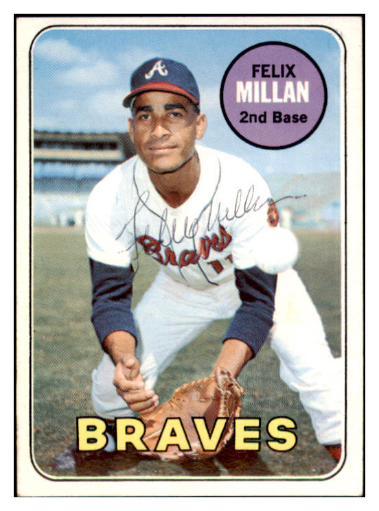 1969 Topps #210 Felix Millan Braves Signed Autographed 509647