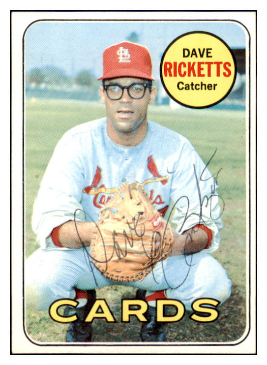 1969 Topps #232 Dave Ricketts Cardinals Signed Autographed 509651