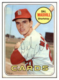 1969 Topps #320 Dal Maxvill Cardinals Signed Autographed 509679