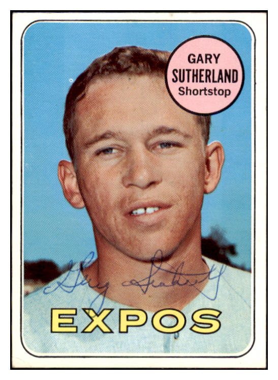 1969 Topps #326 Gary Sutherland Expos Signed Autographed 509681