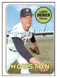 1969 Topps #411 Larry Dierker Astros Signed Autographed 509701