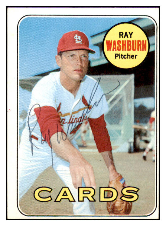 1969 Topps #415 Ray Washburn Cardinals Signed Autographed 509702