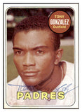 1969 Topps #501 Tony Gonzalez Padres Signed Autographed 509717