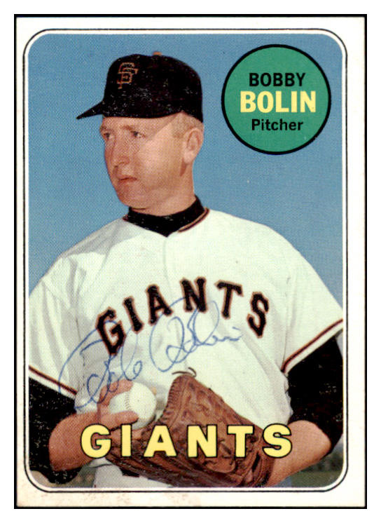 1969 Topps #505 Bobby Bolin Giants Signed Autographed 509718