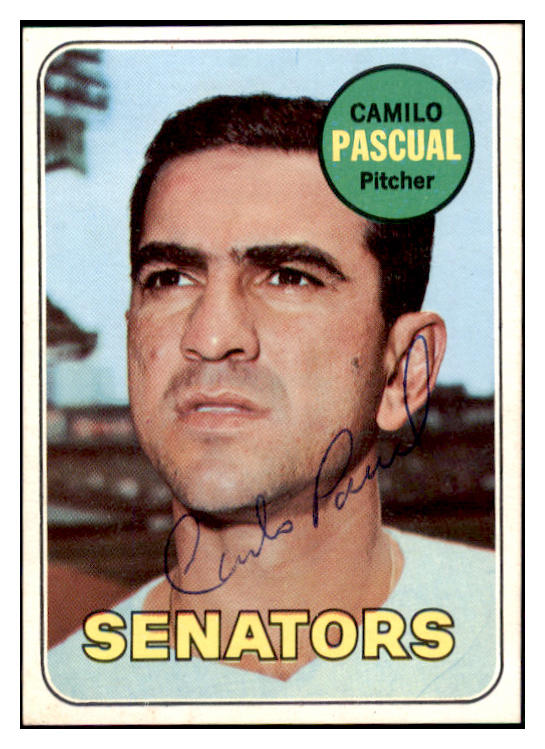 1969 Topps #513 Camilo Pascual Senators Signed Autographed 509721