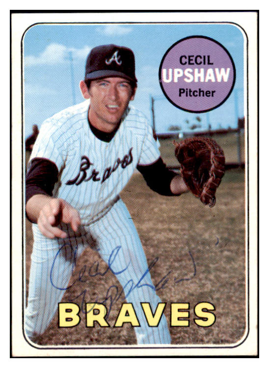 1969 Topps #568 Cecil Upshaw Braves Signed Autographed 509727