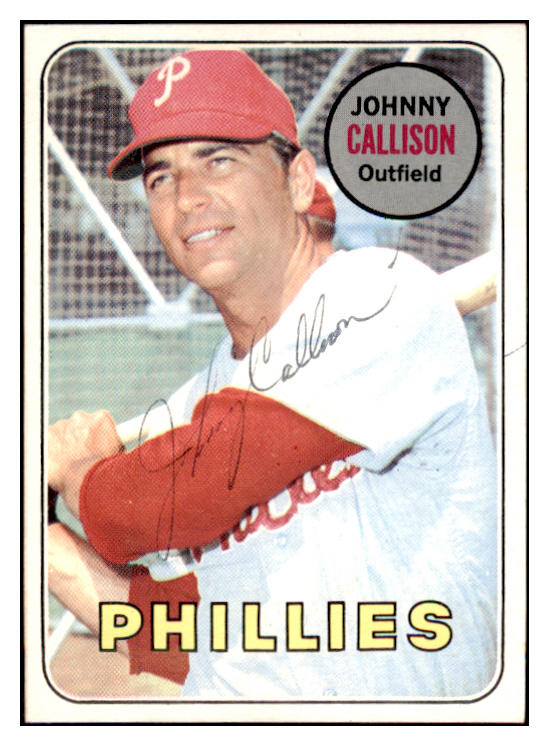 1969 Topps #133 Johnny Callison Phillies Signed Autographed 509743