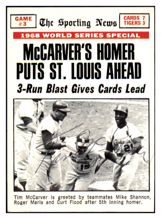 1969 Topps #164 Tim Mccarver Cardinals Signed Autographed 509748