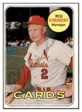 1969 Topps #462 Red Schoendienst Cardinals Signed Autographed 509752