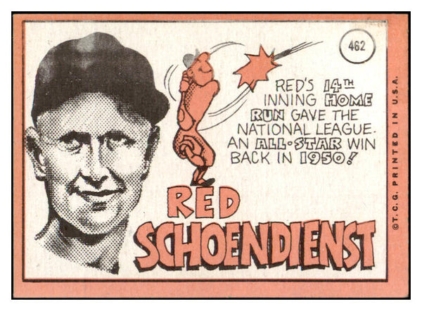 1969 Topps #462 Red Schoendienst Cardinals Signed Autographed 509752