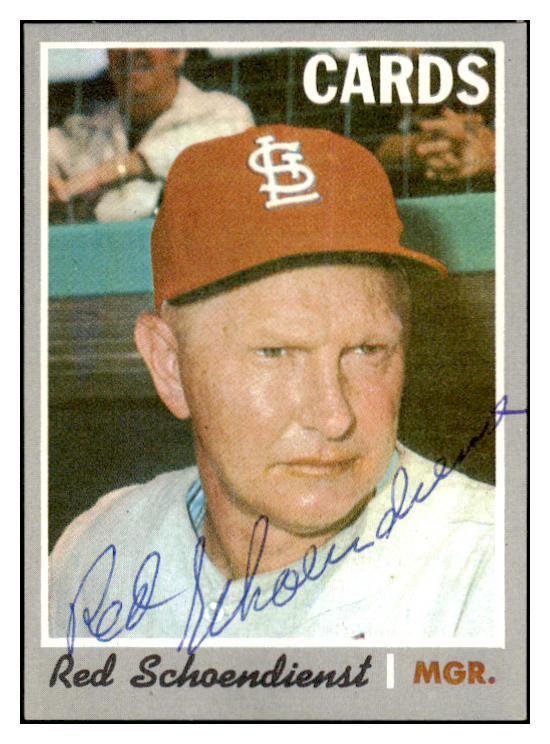 1970 Topps #346 Red Schoendienst Cardinals Signed Autographed 509760