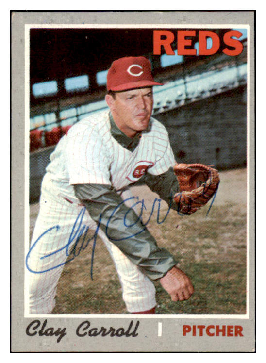 1970 Topps #133 Clay Carroll Reds Signed Autographed 509765