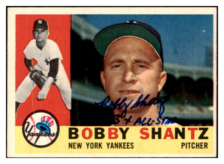 1960 Topps #315 Bobby Shantz Yankees Signed Autographed 509782