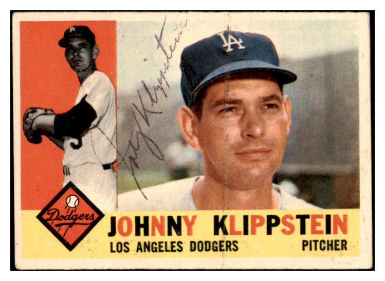 1960 Topps #191 Johnny Klippstein Dodgers Signed Autographed 509786