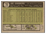 1961 Topps #079 Joe Ginsberg White Sox Signed Autographed 509789