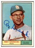 1961 Topps #032 Ray Sadecki Cardinals Signed Autographed 509791