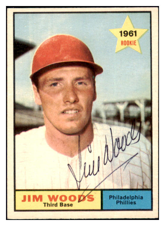 1961 Topps #059 Jim Woods Phillies Signed Autographed 509792