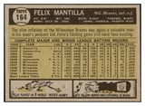 1961 Topps #164 Felix Mantilla Braves Signed Autographed 509793