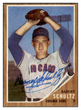 1962 Topps #089 Barney Schultz Cubs Signed Autographed 509795