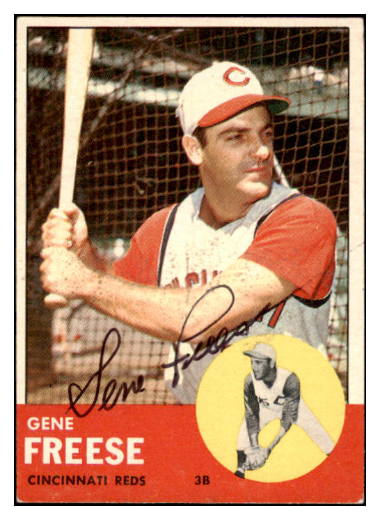 1963 Topps #133 Gene Freese Reds Signed Autographed 509797