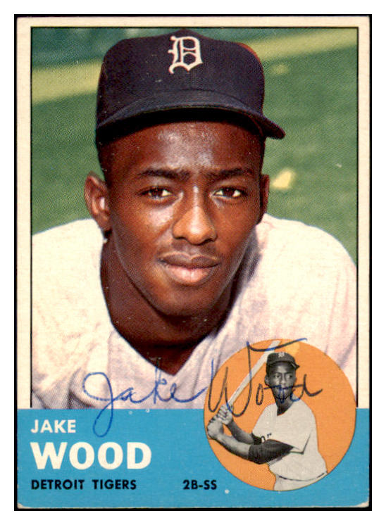 1963 Topps #453 Jake Wood Tigers Signed Autographed 509799