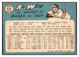 1965 Topps #516 Al Weis White Sox Signed Autographed 509802