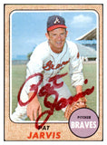 1968 Topps #134 Pat Jarvis Braves Signed Autographed 509810