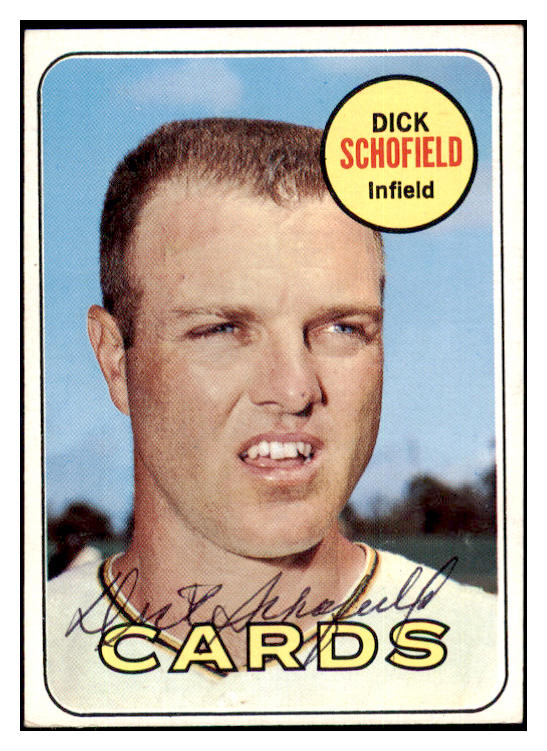 1969 Topps #018 Dick Schofield Cardinals Signed Autographed 509812