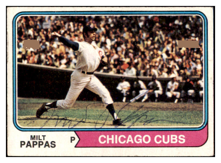 1974 Topps #640 Milt Pappas Cubs Signed Autographed 509832