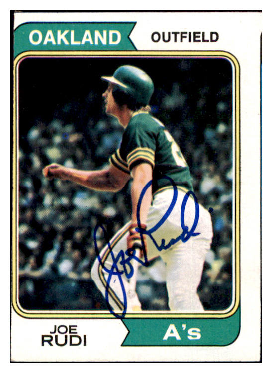 1974 Topps #264 Joe Rudi A's Signed Autographed 509837