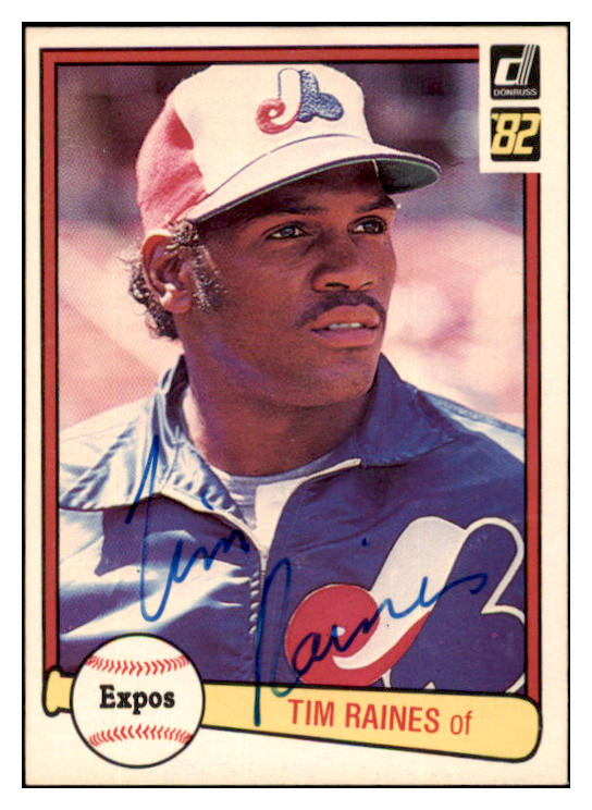 1982 Donruss #214 Tim Raines Expos Signed Autographed 509838