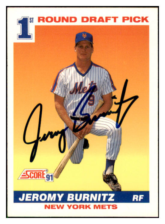 1991 Score #380 Jeromy Burnitz Mets Signed Autographed 509852