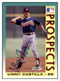 1992 Fleer #666 Vinny Castilla Braves Signed Autographed 509853