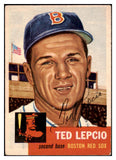 1953 Topps #018 Ted Lepcio Red Sox Signed Autographed 509863